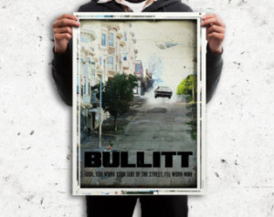 Bullitt retro style poster movie. v intage San Francisco street ...