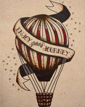 Hot air balloon...with these words would be kind of cool