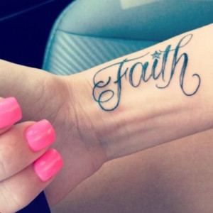 Pretty Wrist Faith Tattoo for Girls