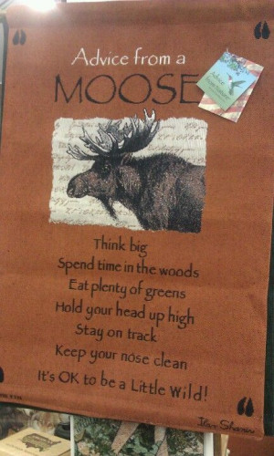 Moose philosophy - this would be good hanging where you can see it ...