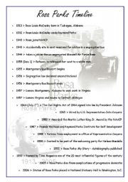 rosa parks timeline students have to talk about rosa parks s life ...