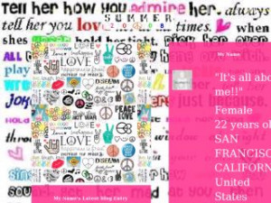 Love Quote - Peace N Love MySpace Layout Preview
