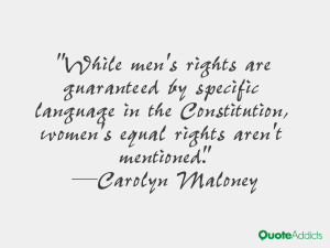 While men's rights are guaranteed by specific language in the ...