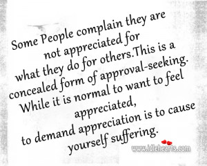 ... People Complain They Are Not Appreciated For What They Do For Others