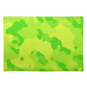 neon_green_yellow_camo_camouflage_placemat ...
