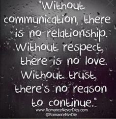 Communication is key in relationships!! More