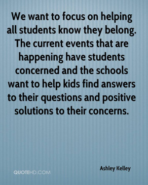We want to focus on helping all students know they belong. The current ...