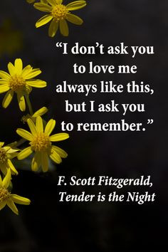 don’t ask you to love me always like this, but I ask you to remember ...