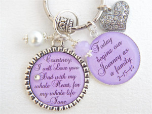 Step Daughter Gift Step Mother Purple Chram Necklace Wedding Keychain ...