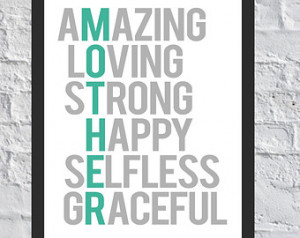 ... happy selfless graceful mother / mom design printable mothers day