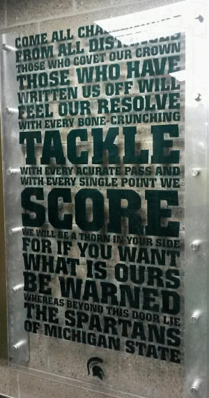 Sign Outside Michigan State’s Football Locker Room Makes You Feel ...
