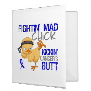 Fightin Chick Colon Cancer Vinyl Binder