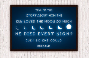 Moon // Geometric Romantic Typographic Quote // Waxing & Waning Moon ...