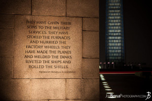 World War II Memorial (FDR Quote) With Washington Monument