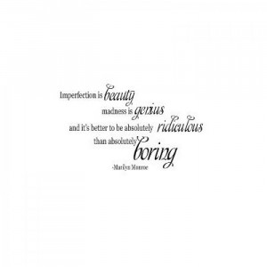 Marilyn Monroe Imperfection Vinyl Wall sayings quotes Lettering Decal ...