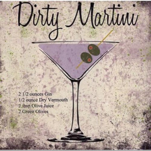 Dirty Martini Poster Print by Louise Carey (8 x 8)