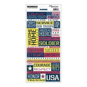... REMINISCE MILITARY USA MARINES QUOTES CARDSTOCK SCRAPBOOK STICKERS