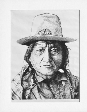 This is an ink drawing from an original photograph taken prior to the ...