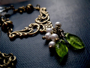 mistletoe bride necklace by feral strumpet mistletoe earrings by honey