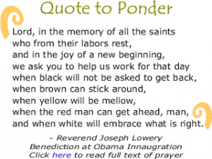 Quote to Ponder by Reverend Joseph Lowery