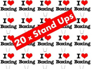 20 x I Love Boxing STAND UP Fairy Muffin Cup Cake Toppers Decoration ...
