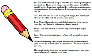motivational quote on pencil and our life the pencil maker