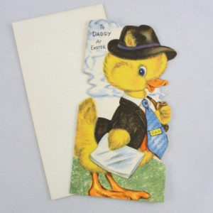 Vintage Happy Easter Daddy Card Gibson Cute Chick picture
