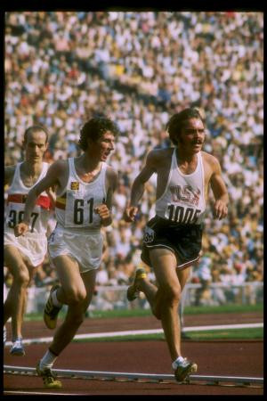 Steve Prefontaine runs in the 5000 meter event at the 1972 Olympic ...