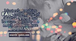 Relationships fail for a reason