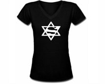 Super Jew funny parody Jewish black women junior t-shirt v neck fit ...