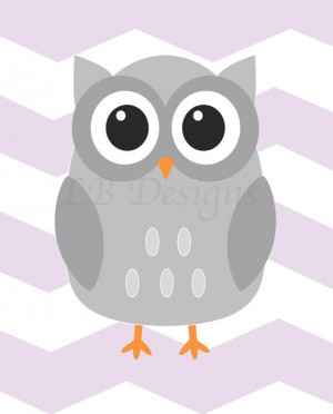 Purple Gray and White Owl Girl's Nursery Quote Print by LJBrodock, $10 ...