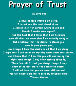 INSPIRATIONAL WINDOW – Prayer of Trust