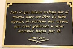 Placa en el Recinto de homenaje a Don Benito Juárez More