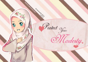 Hijab Poster With Cute Muslimah Drawing