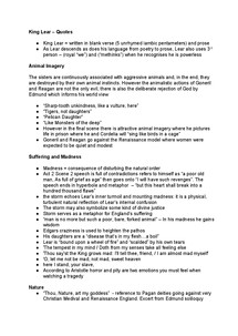 Preview of OCR A2 King Lear Quotes with Themes and Some analysis