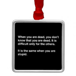 FUNNY HUMOR QUOTES DEAD STUPID LAUGHS INSULTS COMM SQUARE METAL ...