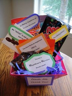coach thank you gift Candy and sayings: M&M’s- You are a Magnificent ...