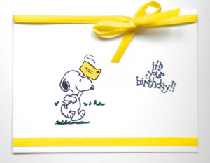 Happy Birthday Snoopy Card, Boy, Girl, Snoopy says, 