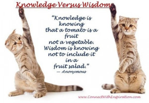 Knowledge Versus Wisdom...