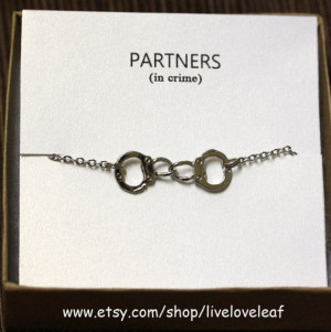 Best Friends Jewelry - Partners in crime Bracelet - Silver Handcuffs # ...