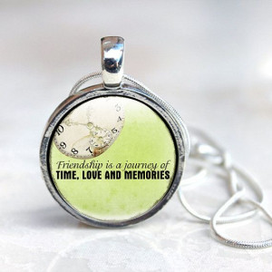 Quote Necklace Friendship Necklace, Friendship quote jewelry in green ...