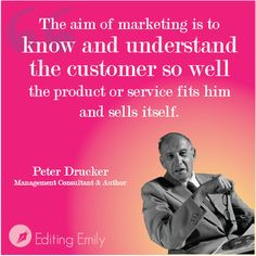 Peter Drucker quote on marketing.