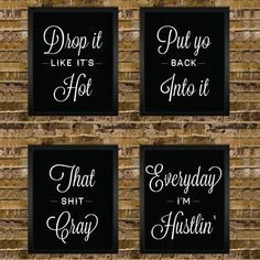 Gangster Rap Song Quote Poster - Office Cubicle Flair - Drop it like ...