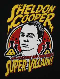 Big Bang Theory Dr. Sheldon Cooper Super Villain TV Show T Shirt Tee