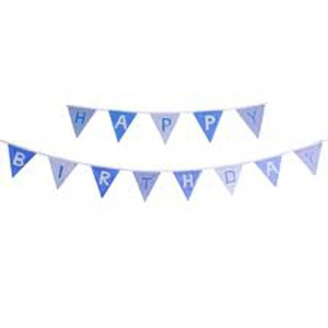 Blue Cotton Happy Birthday Bunting