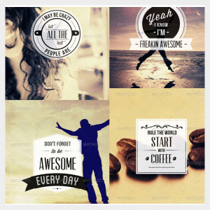 premium 8 retro quotes logo badges