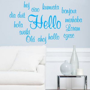 Hello Foreign Language Quote Bonjour Hola Wall Sticker Art Decoration ...