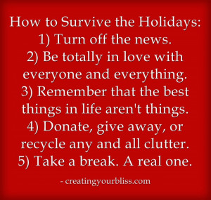 How to survive the holidays