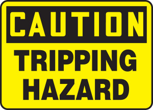 Caution Tripping Hazard OSHA