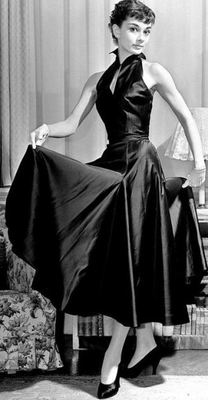Audrey Hepburn in a gorgeous black dress